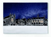 Old Court in the Snow Christmas card, painting by Freya Hufton. Large, (6 for £5)