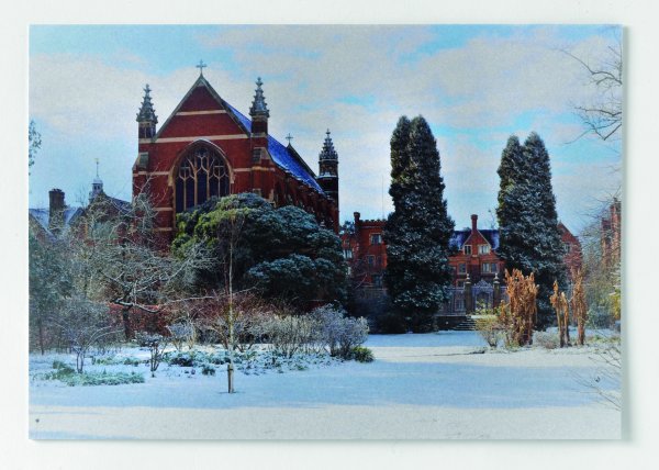 Selwyn College Chapel from the garden, Christmas Cards. Large, (6 for £5)
